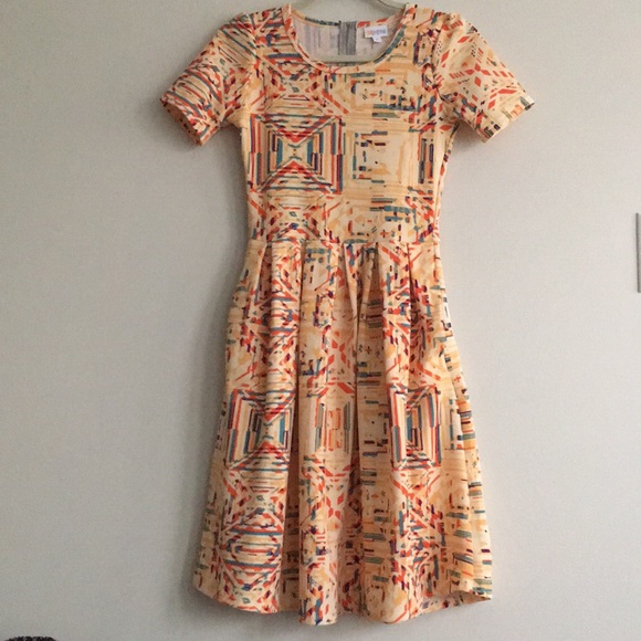 LuLaRoe Amelia Abstract Fit & flare dress XS - Picture 1 of 8